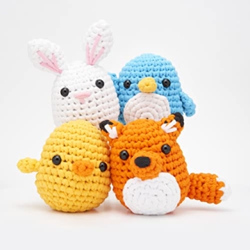 The Woobles Easy Peasy Beginner Bundle Crochet Kit - 4 Fun Characters with Step-by-Step Tutorials