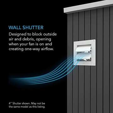 AC Infinity Wall Mount Duct Shutter for Grow Room Attic HVAC 6 Inch
