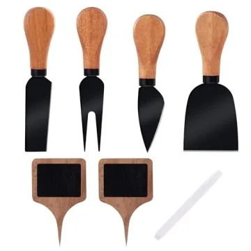 7 Piece Cheese Knife Set for Charcuterie Board and Gifts