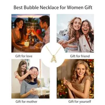 DEXKWEN Personalized Gold Bubble Letter Necklace