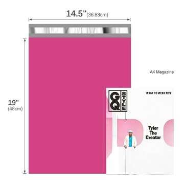 Fuxury Large Poly Mailers 14.5x19 Inch 100 Pcs Tear-Resistant Shipping Bags For Clothing, Self-Seal ...