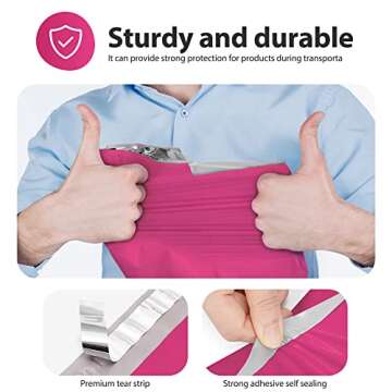 Fuxury Large Poly Mailers 14.5x19 Inch 100 Pcs Tear-Resistant Shipping Bags For Clothing, Self-Seal Shipping Envelopes, Waterproof Packaging Bags for Small Business, Durable Mailers Poly Bags Pink