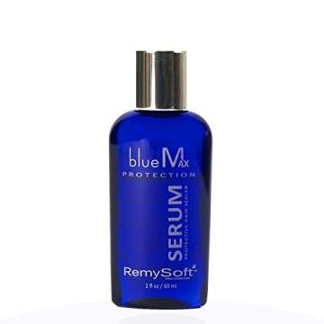 RemySoft blueMax Daily Refresher & Protective Silicone Serum Set - Safe for Hair Extensions, Weaves and Wigs - Salon Formula Leave-in Conditioner & Serum