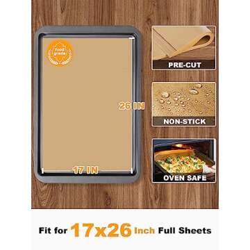 SMARTAKE 200 Pcs Unbleached Parchment Paper Baking Sheets, 17x26 Inches, Non-Stick, Precut for Bakin...