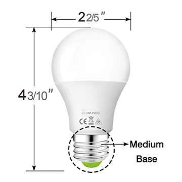 LEDMUNDO 12V-24V AC/DC 12W 1050LM E26 LED Light Bulbs, Natural White 4000K, Low Voltage Light Bulbs ...