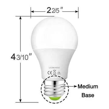LEDMUNDO 12V-24V AC/DC 12W 1050LM E26 LED Light Bulbs, Natural White 4000K, Low Voltage Light Bulbs ...