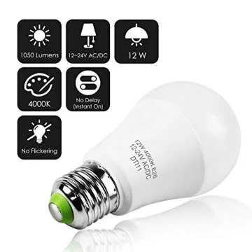 LEDMUNDO 1050LM 12V-24V LED Light Bulbs - 5PCS