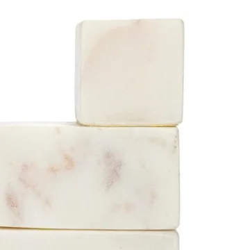 Bloomingville Decorative White Marble Bookends, Set of 2