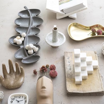 Bloomingville Decorative White Marble Bookends, Set of 2