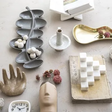 Bloomingville Decorative White Marble Bookends, Set of 2