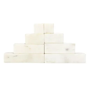 Bloomingville Decorative White Marble Bookends, Set of 2