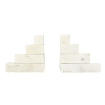 Bloomingville Decorative White Marble Bookends, Set of 2