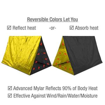 Swiss Safe 4 Pack Mylar Emergency Blankets for Survival - Compact & Insulated for Cold Weather - Designed for NASA, Outdoor, Running, Camping, Survival, First Aid Car Kit - Black & Gold, 4 Pack