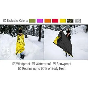 Swiss Safe 4 Pack Mylar Emergency Blankets for Survival - Compact & Insulated for Cold Weather - Designed for NASA, Outdoor, Running, Camping, Survival, First Aid Car Kit - Black & Gold, 4 Pack