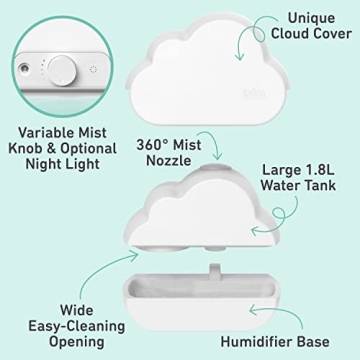 PureBaby Cloud Humidifier - Mist & Night Light for Babies