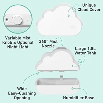 PureBaby Cloud Humidifier - Mist & Night Light for Babies