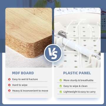 STORAGE MANIAC Tabletop Ironing Board with Folding Legs, Extra Wide Countertop Ironing Board with Co...