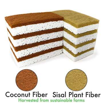 Durable Eco-Friendly Natural Sponges - Unscented 8 Pack