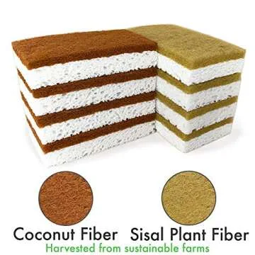 Durable Eco-Friendly Natural Sponges - Unscented 8 Pack