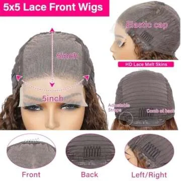 Ombre Lace Front Wig Human Hair Highlight Deep Wave 5x5 Hd Lace Closure Wigs Human Hair 4/27 Colored Glueless Honey Blonde Wig Human Hair Pre Plucked Wet Wavy Curly Human Hair Wig 180 Density 24 Inch