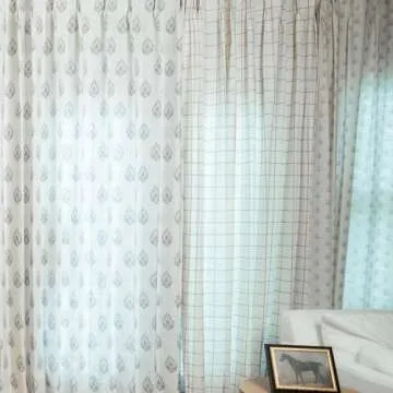 TWOPAGES Stefana Silber x 100 Inches Wide Pinch Pleat Curtain, Plain Pattern White Beige, Linen Curtain Panel Drape, Unlined Privacy Drapery, 100 W x 102 L Inch, 1 Panel Windowpane