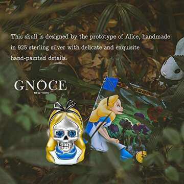 GNOCE Yellow Hair Skull Charms Sterling Silver Charm Bead Fit Bracelet/Necklace Jewelry Gift for Women