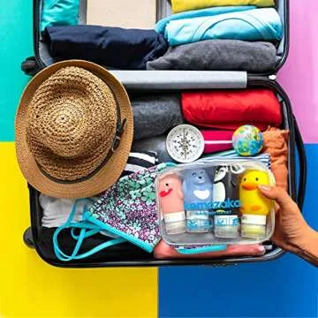 kemozaka Cute Silicone Travel Size Bottles Set for Toiletries, BPA Free, Leak Proof Squeezable Trave...