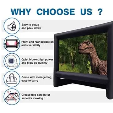 XHYCPY 20 Feet Inflatable Projector Screen Outdoor Inflatable Movie Screen with Air Blower Storage Bag, Easy Set Up Blow Up Screen for Backyard Movie Night, Theme Parties, Celebrations