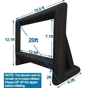 XHYCPY 20 Feet Inflatable Projector Screen Outdoor Inflatable Movie Screen with Air Blower Storage Bag, Easy Set Up Blow Up Screen for Backyard Movie Night, Theme Parties, Celebrations