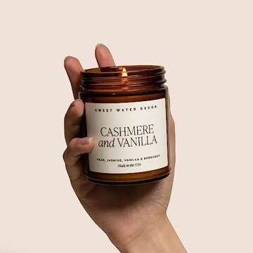 Cashmere & Vanilla Soy Candle - Cozy Aromatherapy Gift