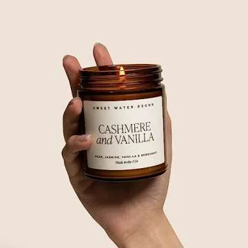 Cashmere & Vanilla Soy Candle - Cozy Aromatherapy Gift
