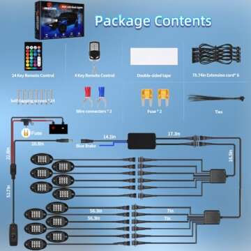 ZONECONA RGB LED Rock Lights Kit with Remote Control