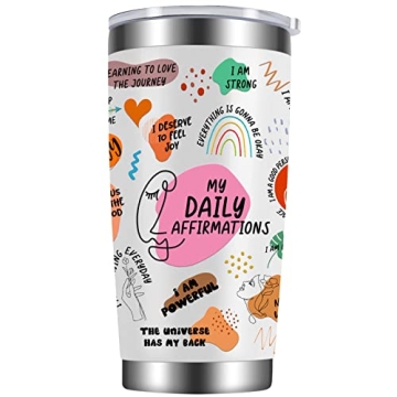 LEADO 20 oz Tumbler, Positive Affirmation Gifts for Women - Daily Affirmations, Mindfulness Gifts, M...