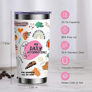 LEADO 20 oz Affirmation Tumbler - Inspirational Gift for Women