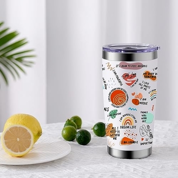 LEADO 20 oz Affirmation Tumbler - Inspirational Gift for Women