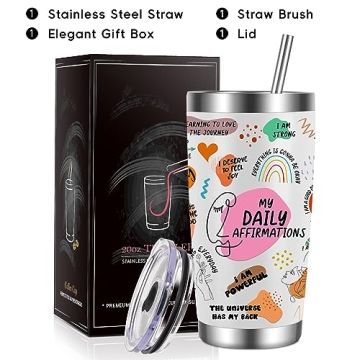 LEADO 20 oz Affirmation Tumbler - Inspirational Gift for Women