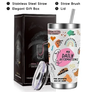 LEADO 20 oz Affirmation Tumbler - Inspirational Gift for Women