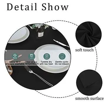 Fitable Rectangle 6 Feet Tablecloth 60x102 inch Tablecloth Stain and Wrinkle Resistant Washable Polyester Table Cloth, Decorative Fabric Table Cover for Dining Table, Buffet Parties and Camping Black