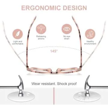 ZEHEXA Reading Glasses for Women Blue Light Blocking Glasses Filter UV Square Readers Glasses for Men and Women 5 Pack 1.5