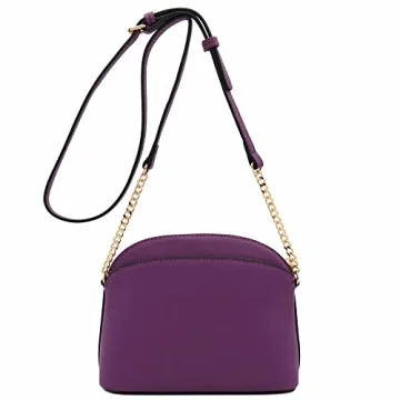 Saffiano Purple Small Dome Crossbody Bag for All Occasions