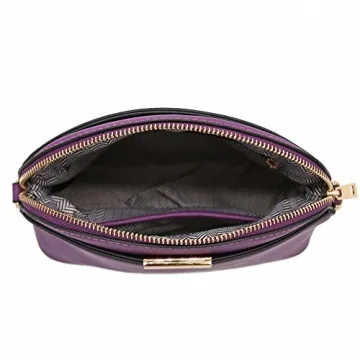 Saffiano Purple Small Dome Crossbody Bag for All Occasions