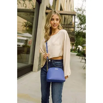 Saffiano Purple Small Dome Crossbody Bag for All Occasions