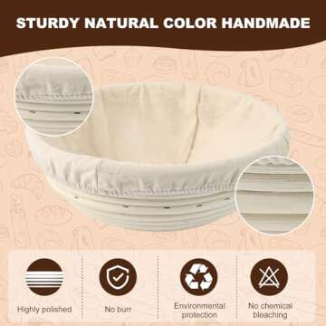 Tunyet Sourdough Bread Baking Supplies, Sourdough Starter Jar Kit with Sourdough Starter Jar,Thermometer,Linen Liner,Sourdough Jar Scraper, 24oz, Beige, WY18FZFZ