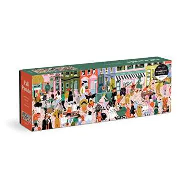 Galison Halloween Parade Fall 1000 Piece Panoramic Puzzle - Colorful and Bright Jigsaw Puzzle, Thick and Sturdy Pieces, Family Activity
