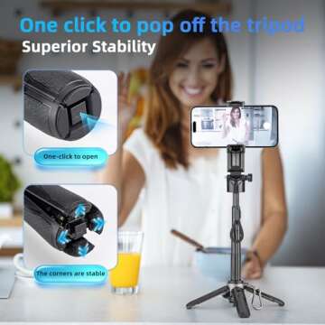 MQOUNY MagSafe Tripod Stand: Portable Selfie Stick Tripod