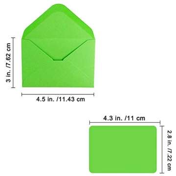 Supla 160 Sets Colorful Mini Envelopes with Blank Business Cards 16 Colors Small Notecards Quick Tha...