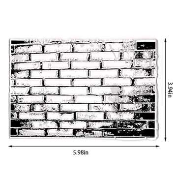 Threetols Wall Background Clear Stamps for Card Making, Rectangle Clear Rubber Stamps Wall Frame Sta...
