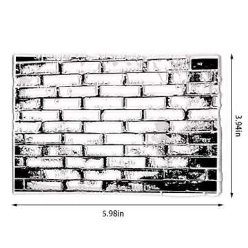 Threetols Wall Background Clear Stamps for Card Making, Rectangle Clear Rubber Stamps Wall Frame Sta...