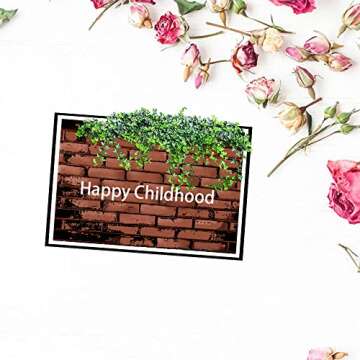 Threetols Wall Background Clear Stamps for Card Making, Rectangle Clear Rubber Stamps Wall Frame Stamps for Holiday Card Making Decor DIY Scrapbooking Transparent Album Decor Paper Craft