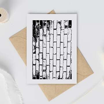 Threetols Wall Background Clear Stamps for Card Making, Rectangle Clear Rubber Stamps Wall Frame Stamps for Holiday Card Making Decor DIY Scrapbooking Transparent Album Decor Paper Craft